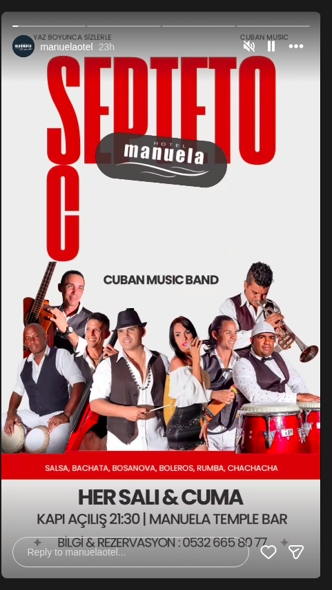 Septeto Carisma — Temple Bar Manuela Etkinlik afişi