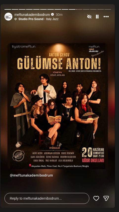 Gülümse Anton — Meftun Sanat Akademisi Etkinlik afişi