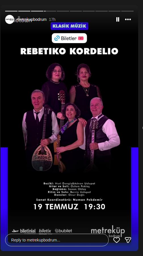 Rebetiko Kordelio Etkinlik afişi
