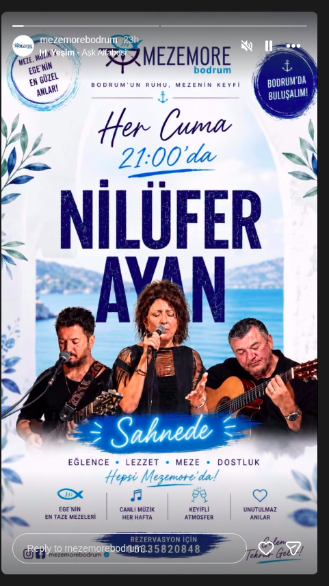 Nilüfer Ayan — MezeMore Bodrum Etkinlik afişi