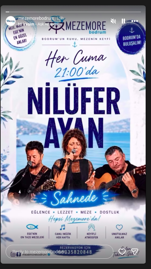 Nilüfer Ayan — MezeMore Bodrum Etkinlik afişi