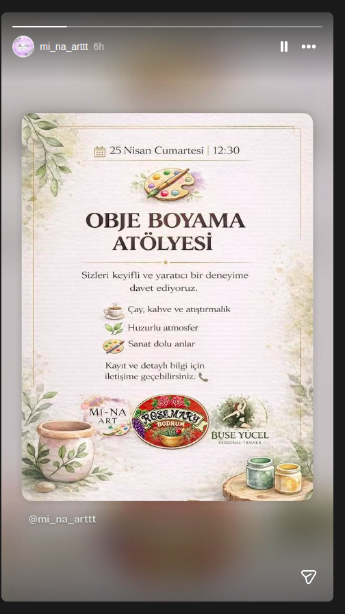 Obje Boyama Atölyesi Etkinlik afişi
