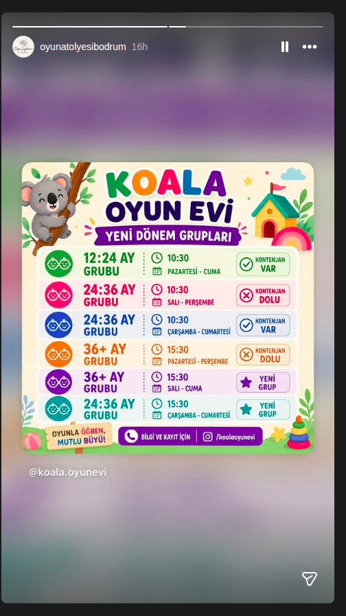 36+ Ay Oyun Grubu Etkinlik afişi