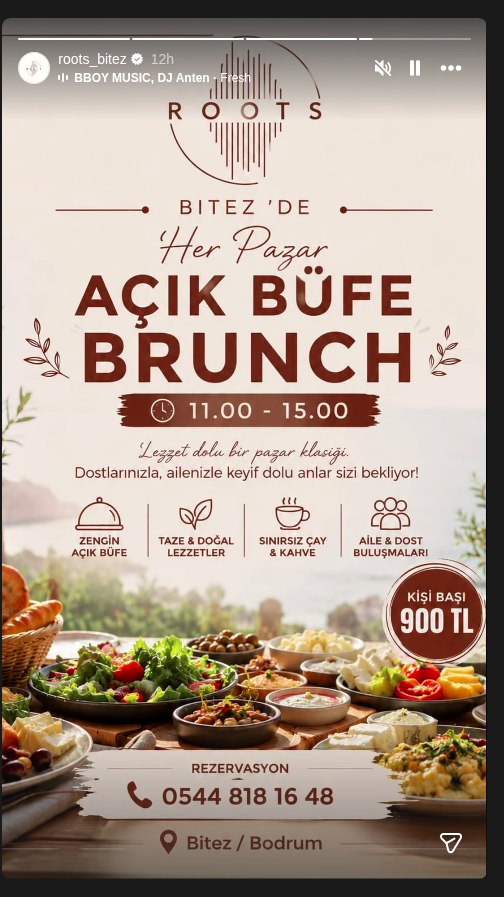 Roots Bitez Açık Büfe Brunch Etkinlik afişi