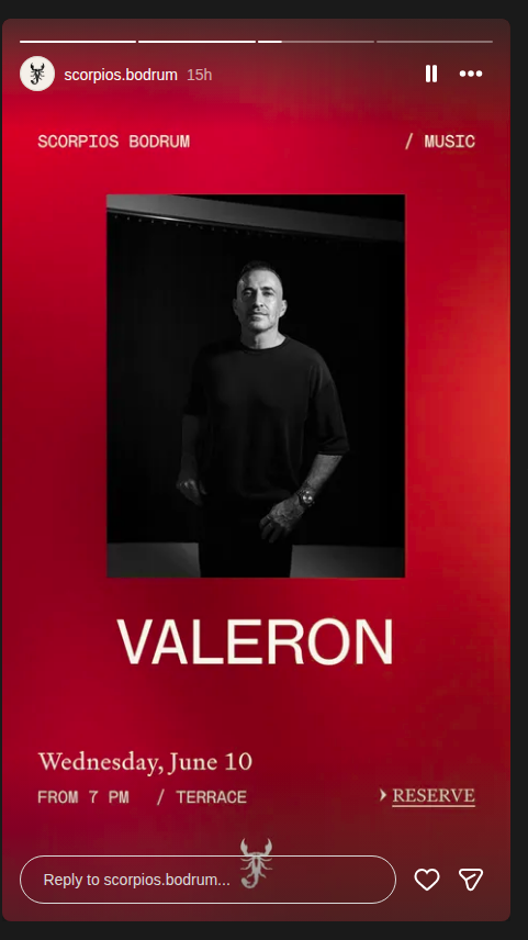 Valeron — Scorpios Bodrum Etkinlik afişi