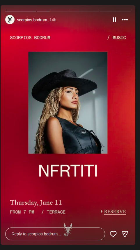 NFRTITI — Scorpios Bodrum Etkinlik afişi