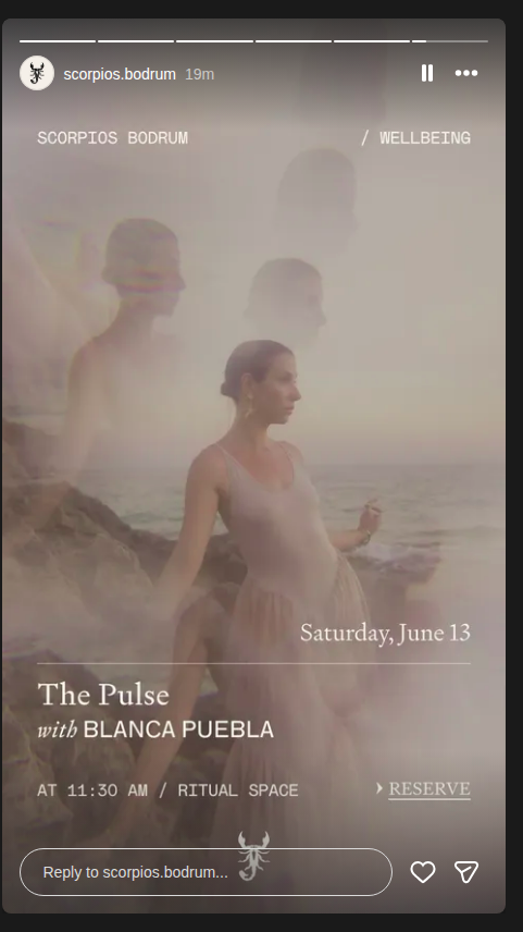 The Pulse with Blanca Puebla — Scorpios Bodrum Etkinlik afişi