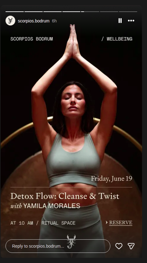 Detox Flow: Yamila Morales — Scorpios Bodrum Etkinlik afişi