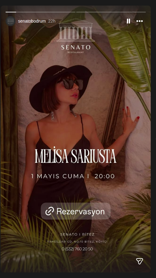 Melisa Sariusta Etkinlik afişi