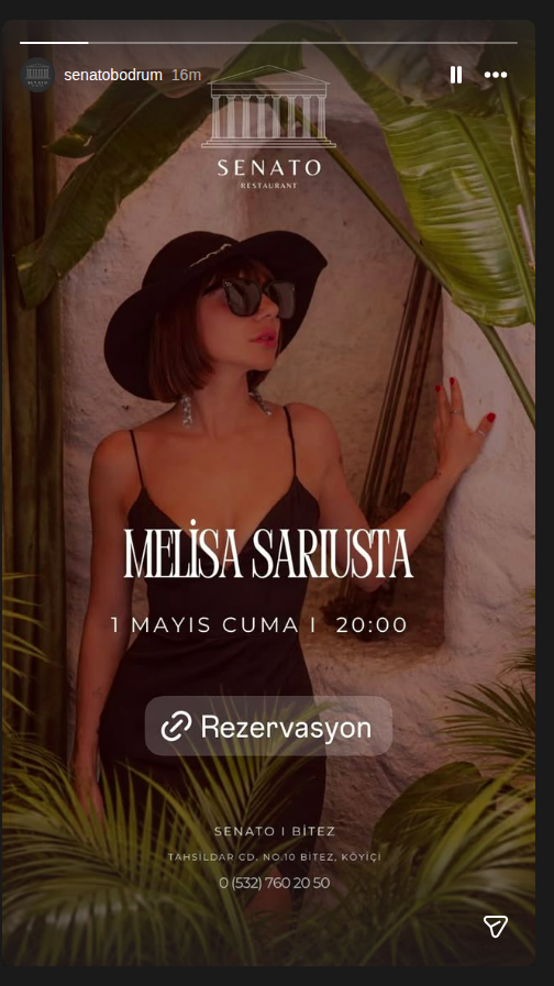 Melisa Sariusta Etkinlik afişi