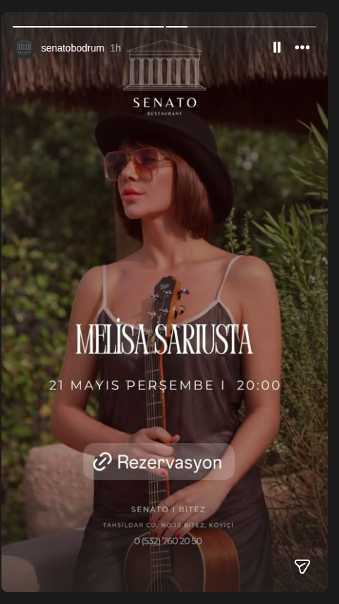 Melisa Sarıusta — Senato Etkinlik afişi