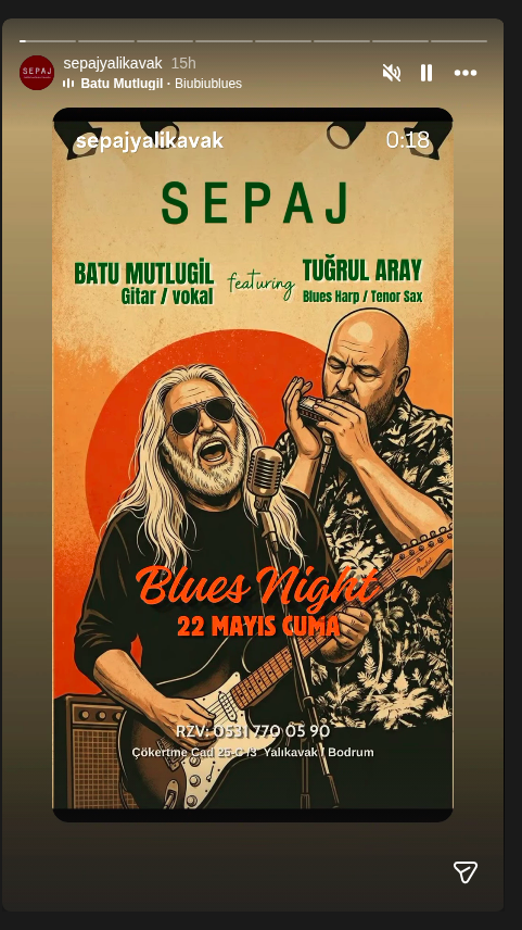 Batu Mutlugil - Blues Night Etkinlik afişi