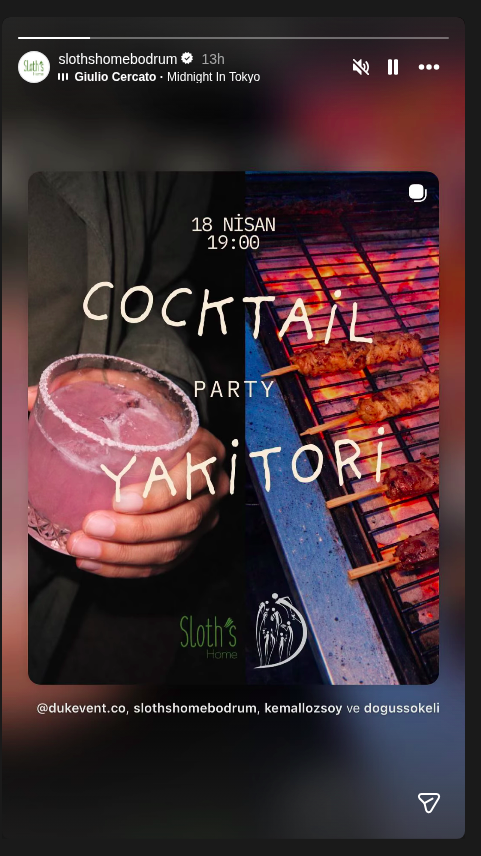 Yakitori ve Kokteyl Gecesi Etkinlik afişi