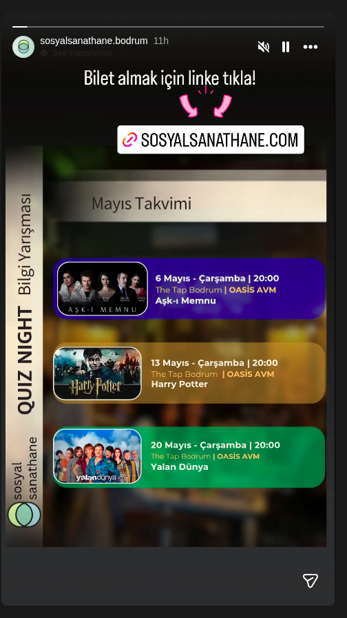 Quiz Night — Aşk-ı Memnu Etkinlik afişi