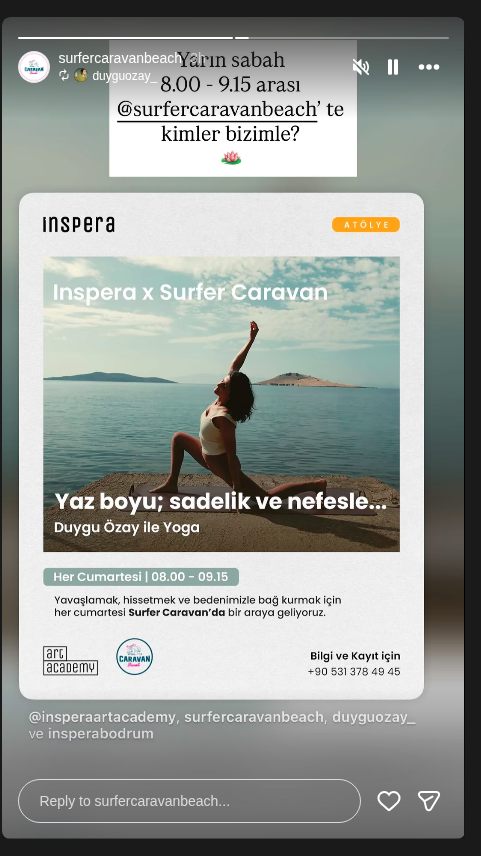 Duygu Özay ile Yoga — Surfer Caravan Beach Etkinlik afişi
