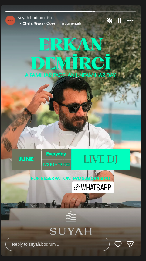 Erkan Demirci Live DJ — Suyah Bodrum Etkinlik afişi