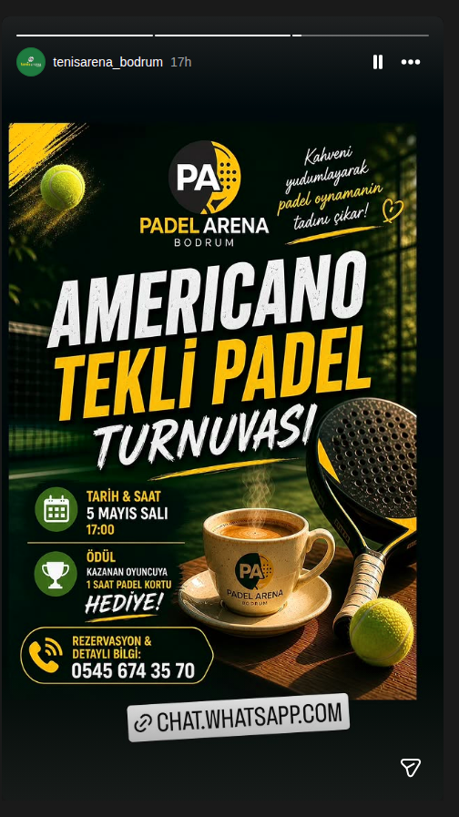 Americano Tekli Padel Turnuvası Etkinlik afişi