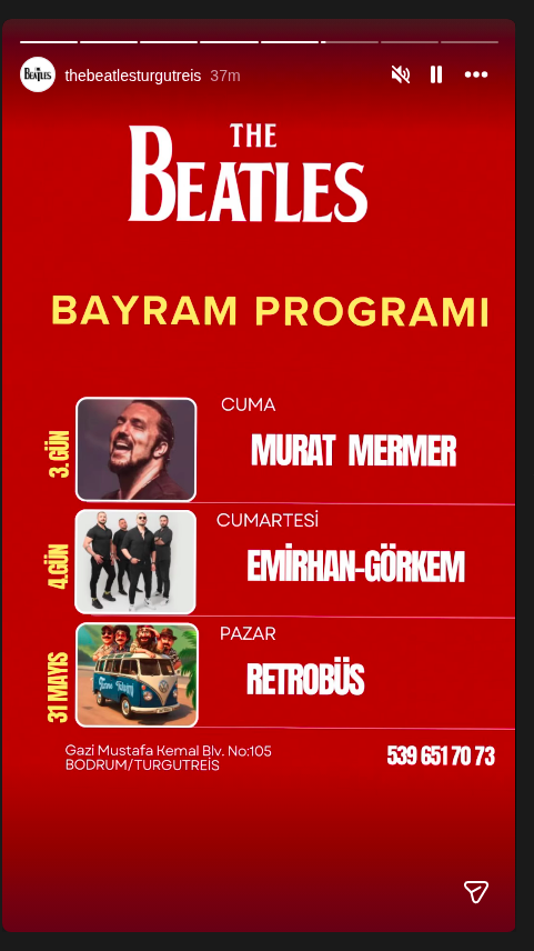 Retrobüs — The Beatles Turgutreis Etkinlik afişi