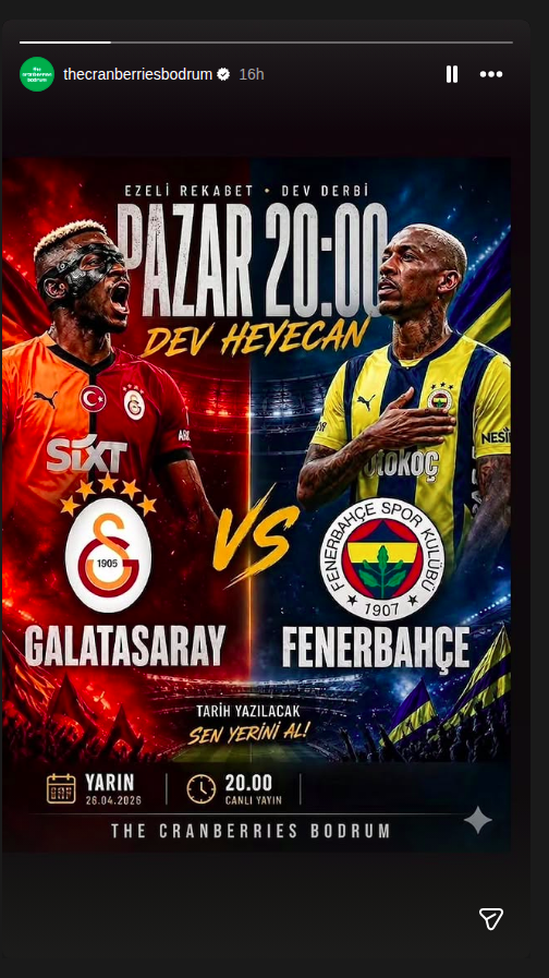 Galatasaray – Fenerbahçe (Dev Derbi) Etkinlik afişi