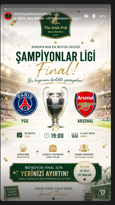 Şampiyonlar Ligi Finali: PSG – Arsenal (Canlı Yayın) Etkinlik afişi