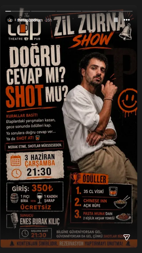 Enes Burak Kılıç — Zil Zurn Show Etkinlik afişi
