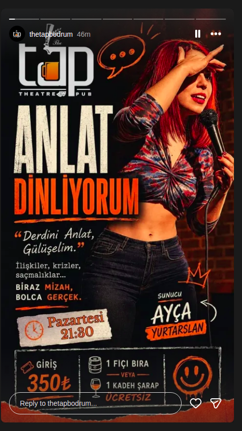 Ayça Yurtarslan — Anlat Dinliyorum Etkinlik afişi