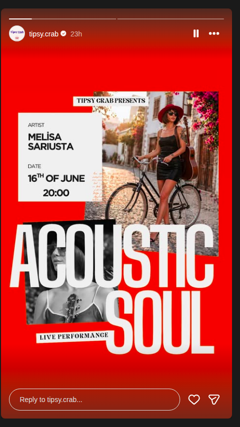 Melisa Sariusta — Acoustic Soul Etkinlik afişi