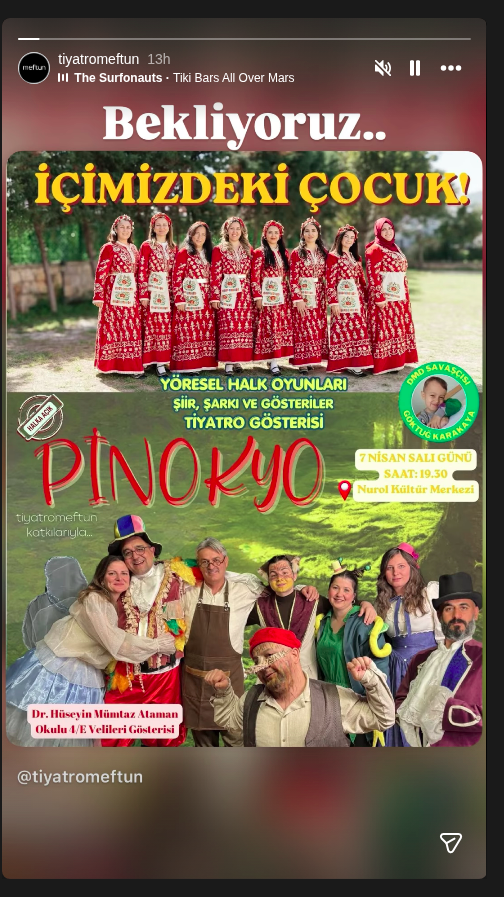 Pinokyo — Tiyatro Meftun Etkinlik afişi