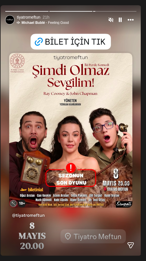 Şimdi Olmaz Sevgilim Etkinlik afişi