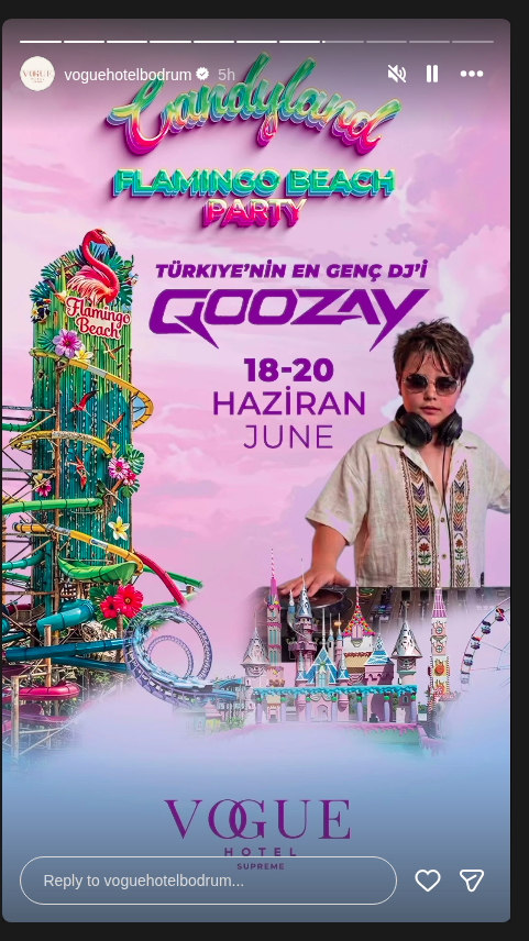 Flamingo Beach Party: COOZAY — Vogue Hotel Supreme Bodrum Etkinlik afişi