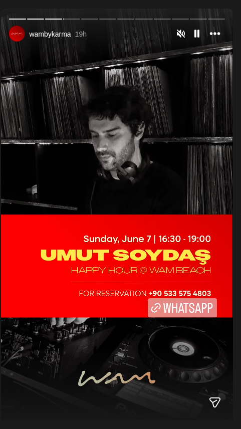 Umut Soydaş — Happy Hour @ WAM Beach Etkinlik afişi