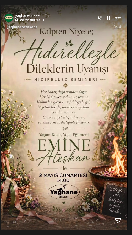 Emine Ateşkan — Hıdırellez Semineri Etkinlik afişi