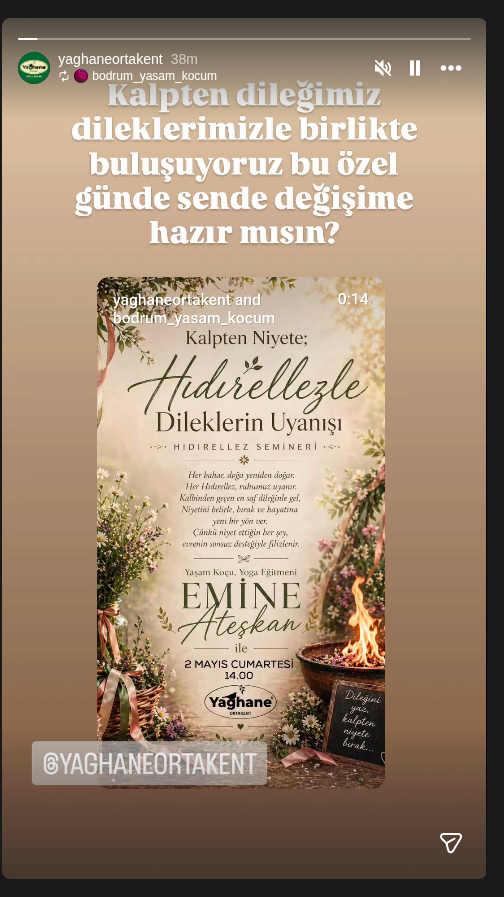 Emine Ateşkan — Hıdırellez Semineri Etkinlik afişi