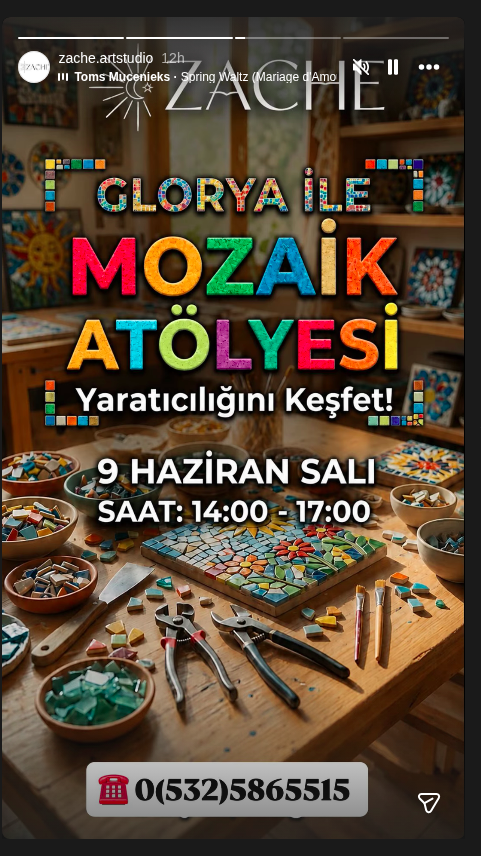 Glorya ile Mozaik Atölyesi Etkinlik afişi