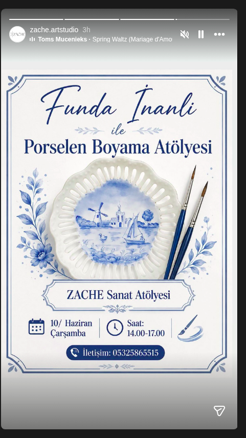 Funda İnanli - Porselen Boyama Atölyesi Etkinlik afişi