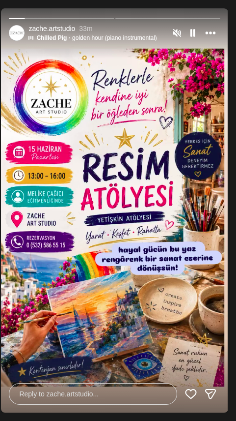 Melike Çağici - Resim Atölyesi Etkinlik afişi