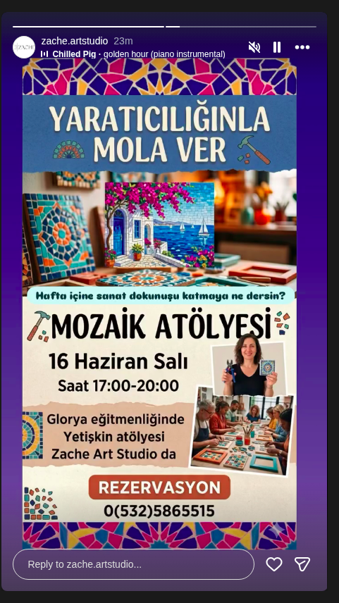 Mozaik Atölyesi — Glorya Etkinlik afişi