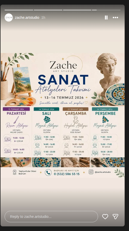Glorya ile Mozaik Atölyesi — Zache Artstudio Etkinlik afişi