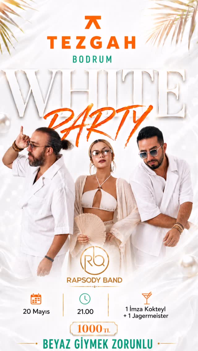 Rapsody Band – White Party Etkinlik afişi
