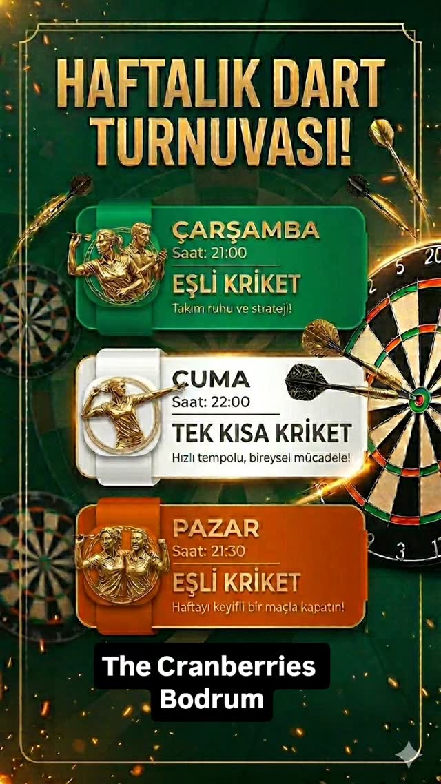 Haftalık Dart Turnuvası Etkinlik afişi