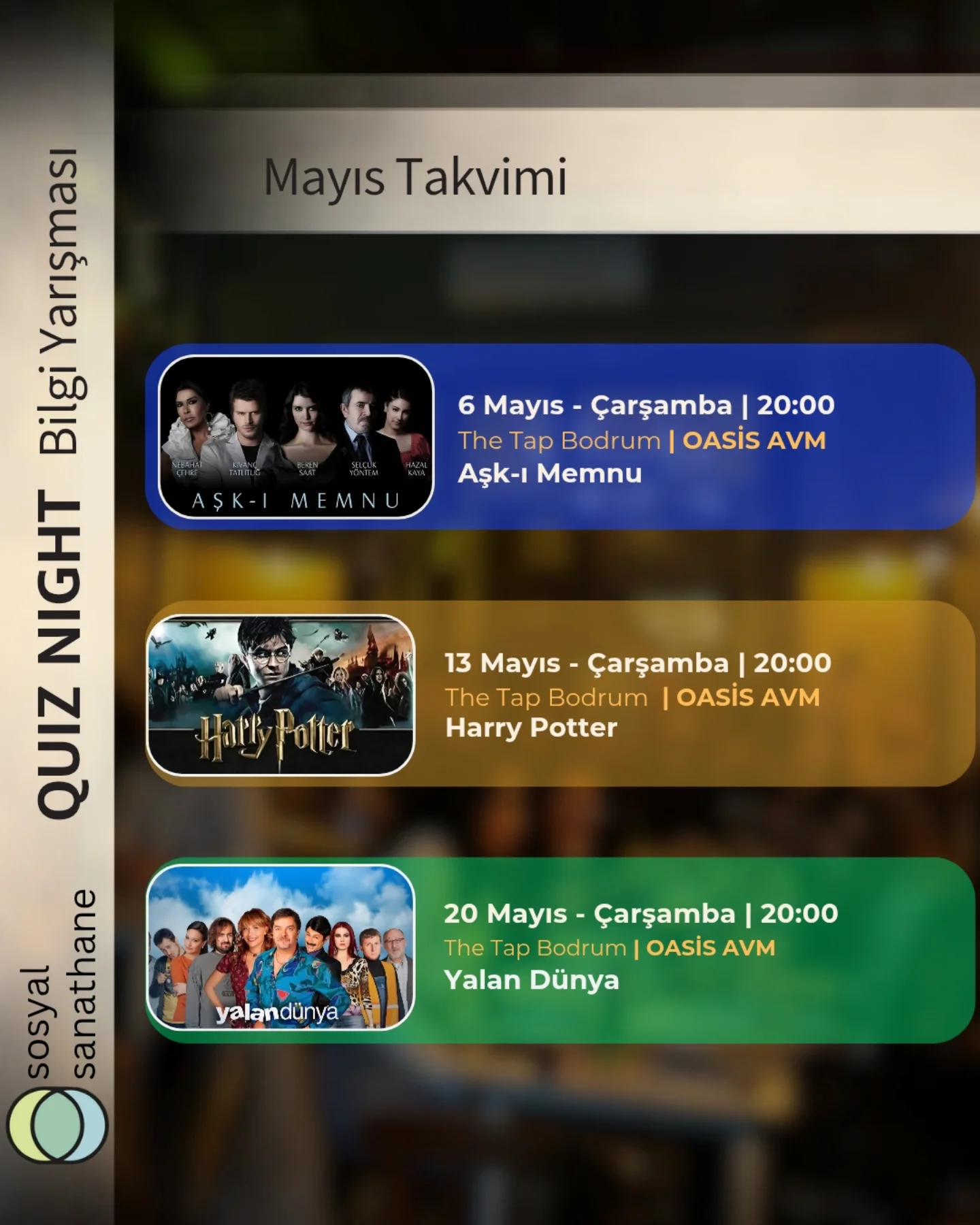 Quiz Night — Yalan Dünya Etkinlik afişi