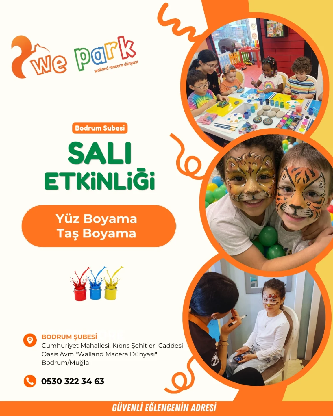 Yüz Boyama ve Taş Boyama Atölyesi Etkinlik afişi