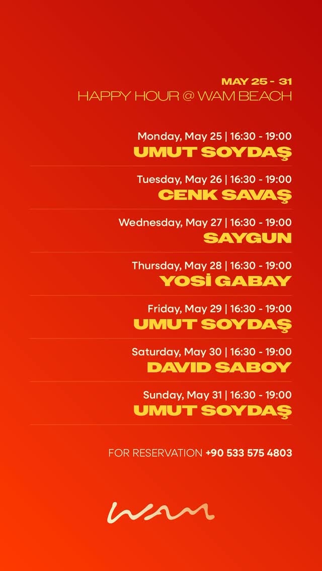 David Sarboy — WAM Beach Happy Hour Etkinlik afişi