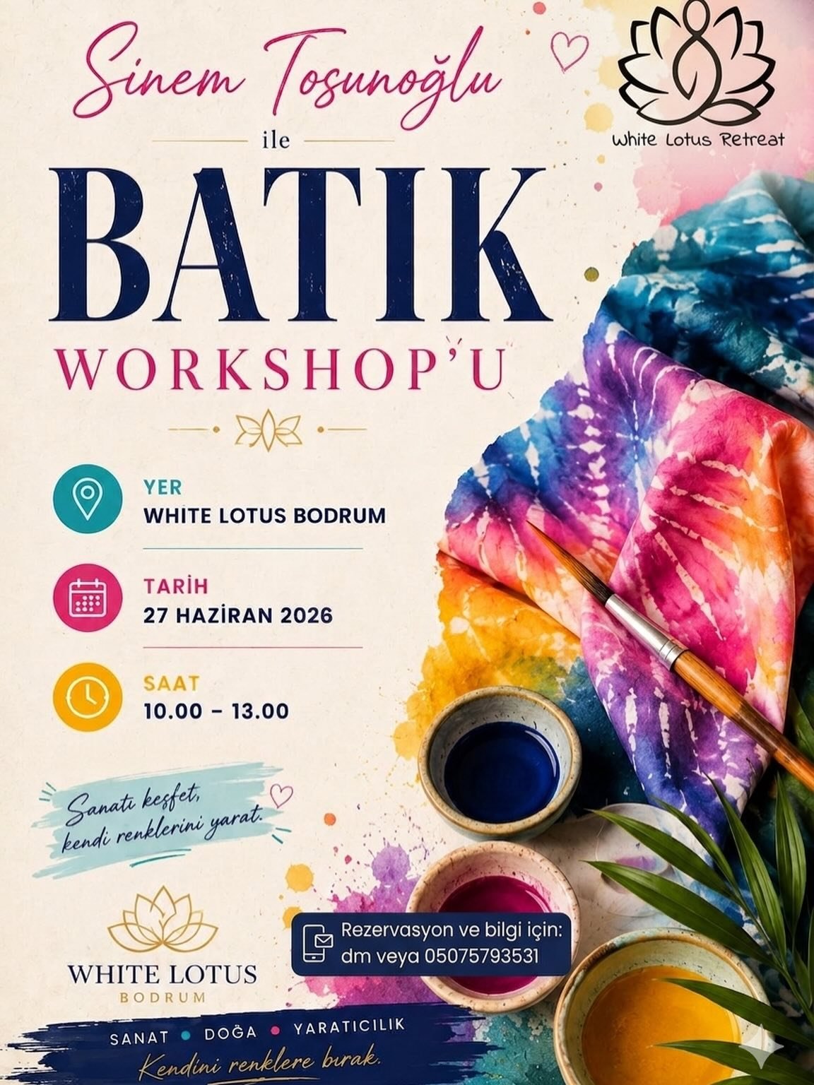 Batik Atölyesi — Sinem Tosunoğlu Etkinlik afişi