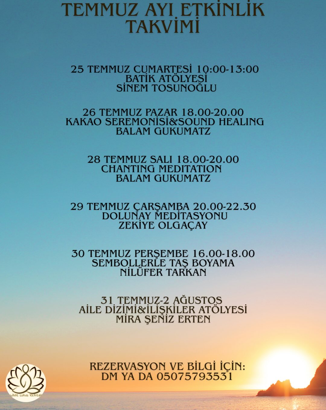 Cacao Ceremony & Sound Healing — White Lotus Retreat Etkinlik afişi