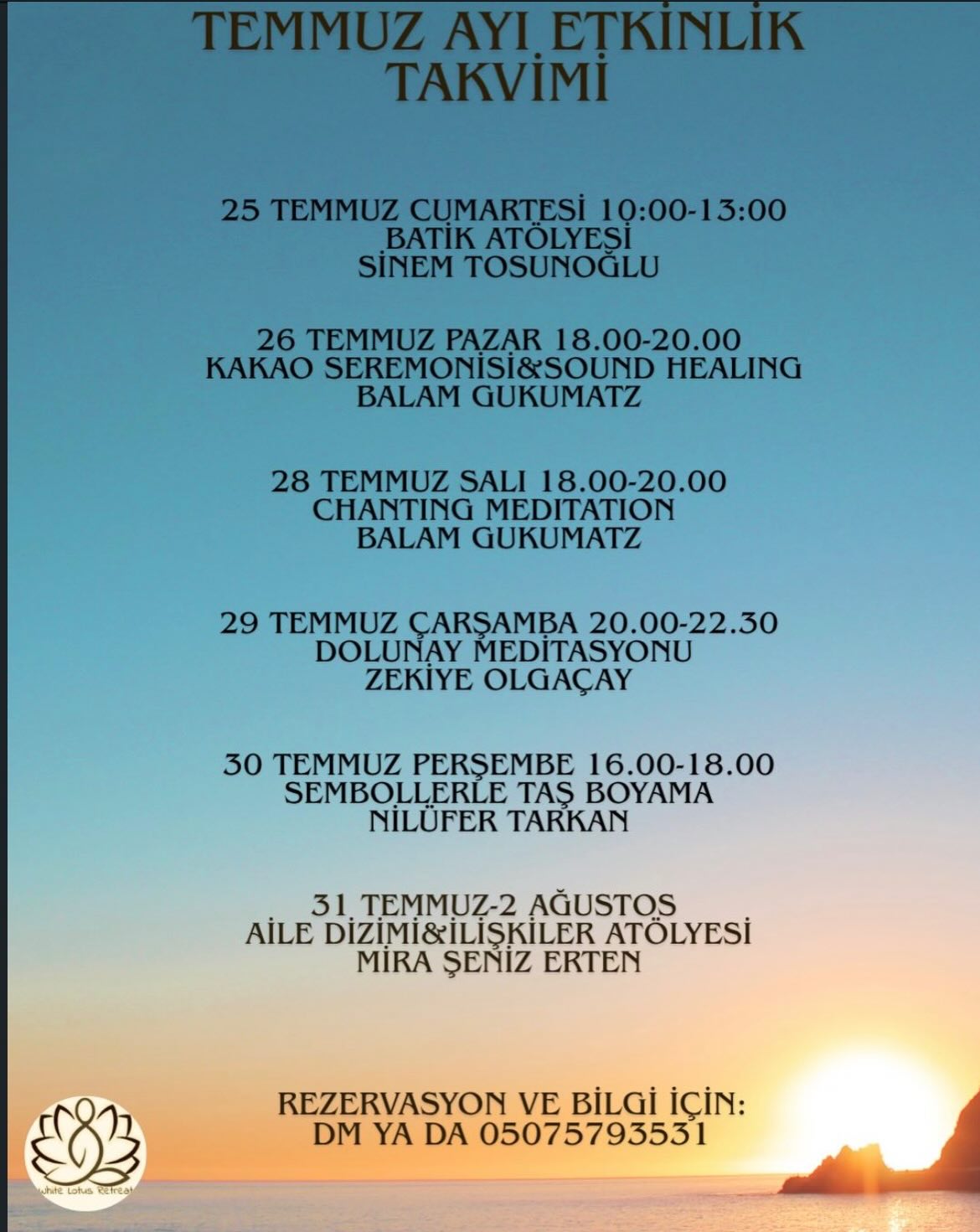 Cacao Ceremony & Sound Healing — White Lotus Retreat Etkinlik afişi