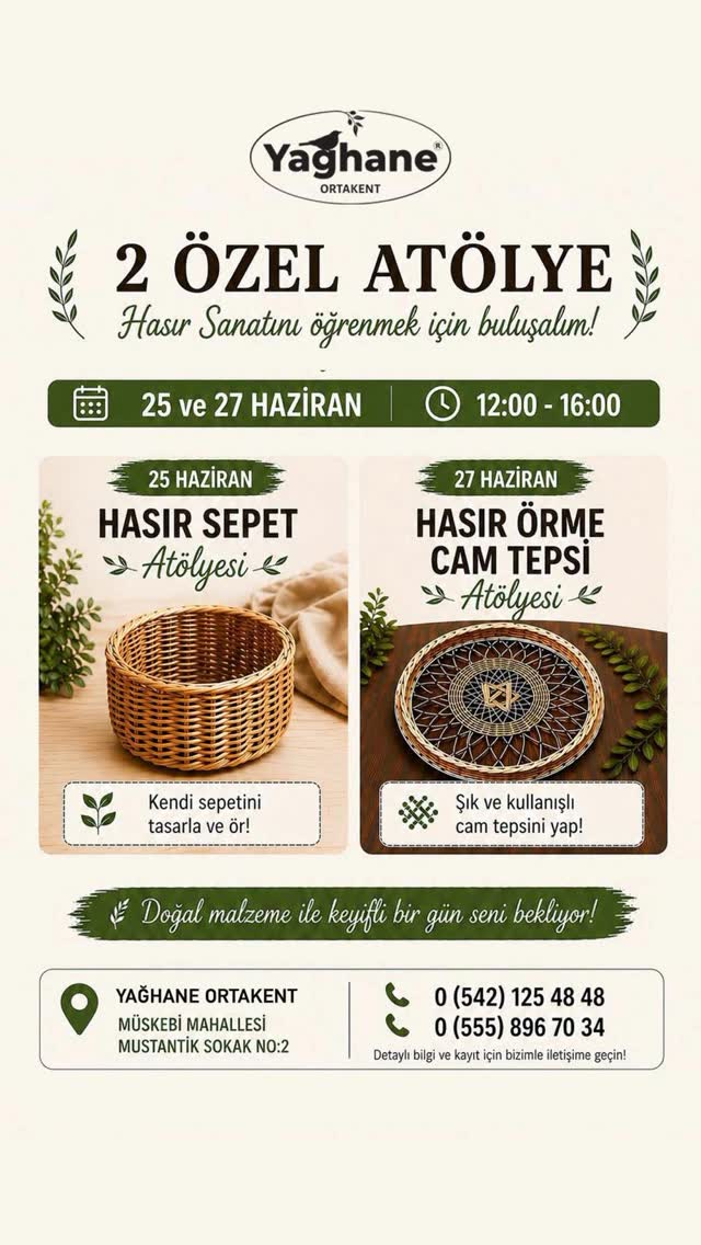 Hasır Örme & Cam Tepsi Atölyesi Etkinlik afişi
