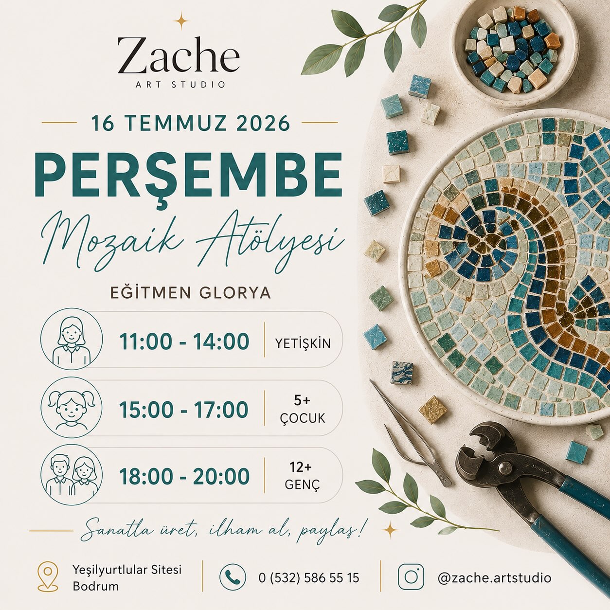 Glorya ile Mozaik Atölyesi — Zache Artstudio