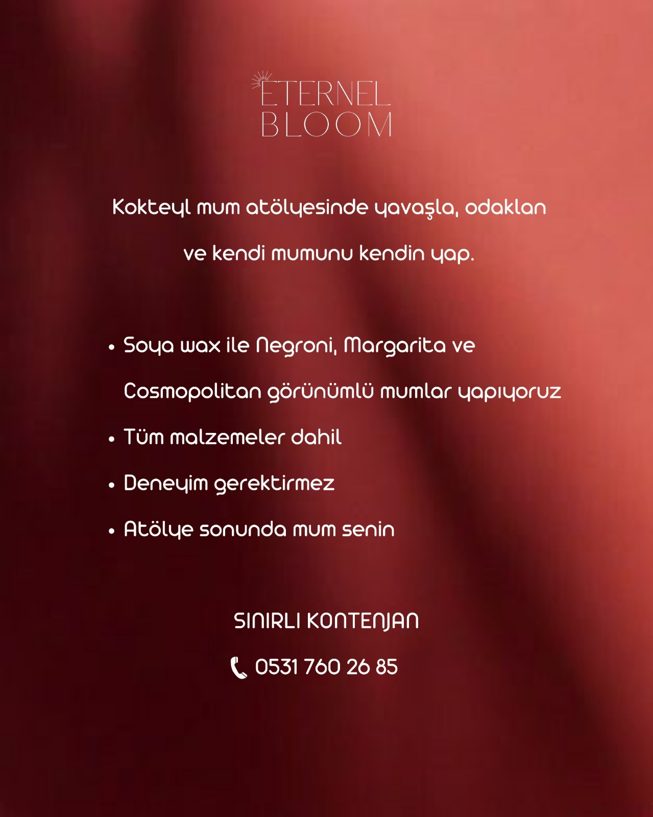 Kokteyl Mum Atölyesi — Ali Ahmadi Etkinlik afişi