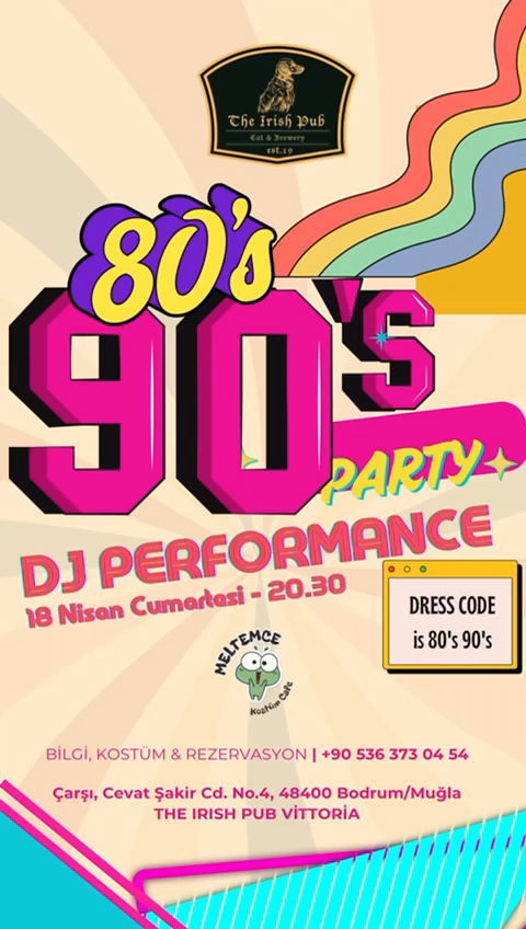 80er & 90er Party Event-Poster